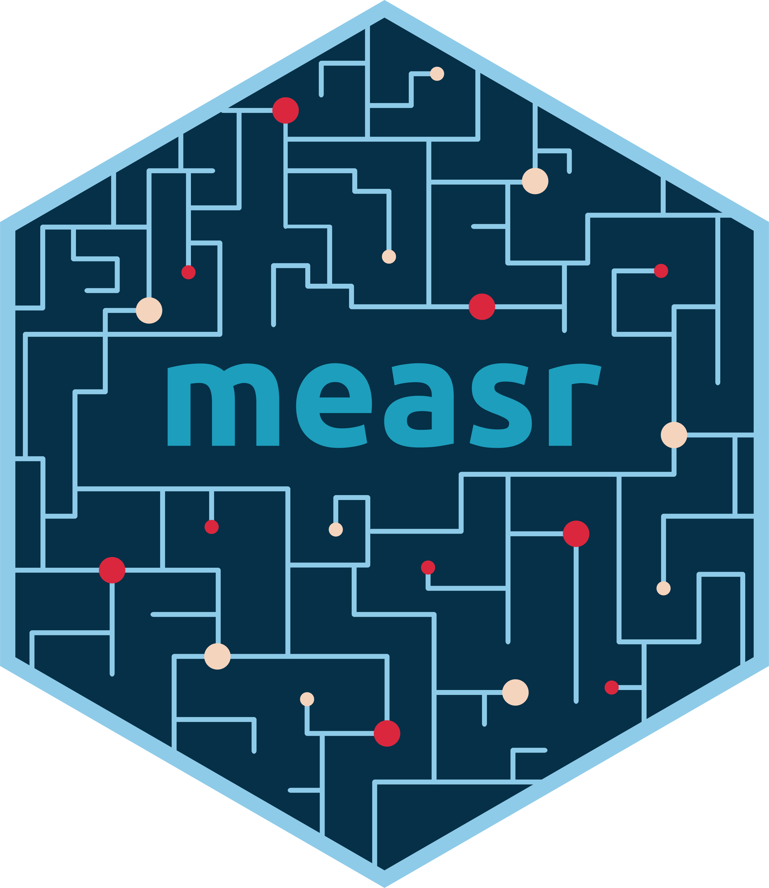 Hex logo for the measr R package